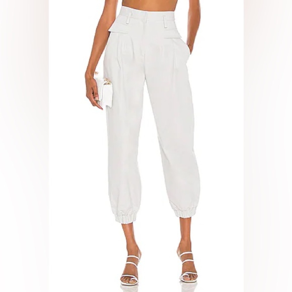 BEC + BRIDGE Cedric Pant in Silver Metallic High Waisted Cargo Jogger Size 4
